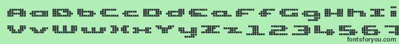 UpTinyLcdFour-Schriftart – Schwarze Schriften auf grünem Hintergrund