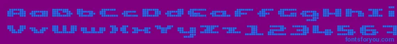 UpTinyLcdFour Font – Blue Fonts on Purple Background