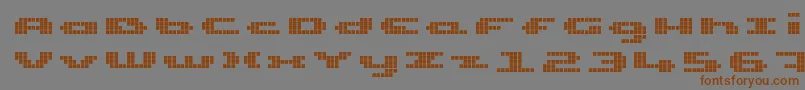 Шрифт UpTinyLcdFour – коричневые шрифты на сером фоне