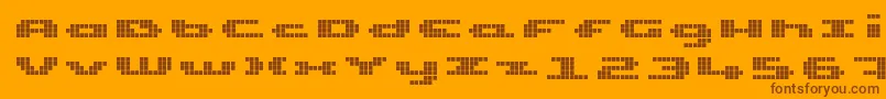 UpTinyLcdFour Font – Brown Fonts on Orange Background