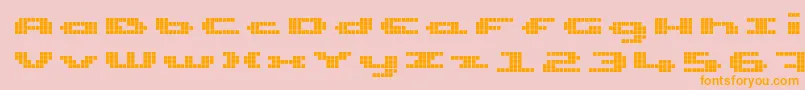Police UpTinyLcdFour – polices orange sur fond rose