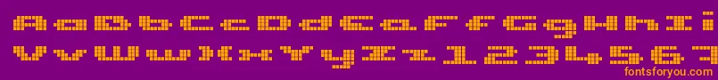 UpTinyLcdFour Font – Orange Fonts on Purple Background