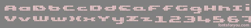 UpTinyLcdFour-Schriftart – Rosa Schriften auf grauem Hintergrund