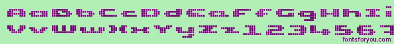 UpTinyLcdFour Font – Purple Fonts on Green Background