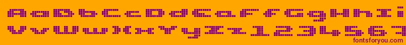 UpTinyLcdFour Font – Purple Fonts on Orange Background