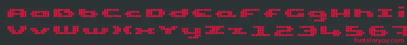 UpTinyLcdFour Font – Red Fonts on Black Background
