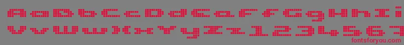 UpTinyLcdFour Font – Red Fonts on Gray Background