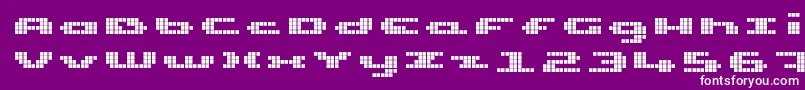 UpTinyLcdFour Font – White Fonts on Purple Background