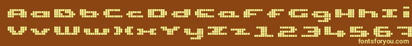 Шрифт UpTinyLcdFour – жёлтые шрифты на коричневом фоне