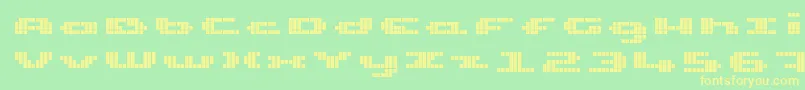 Шрифт UpTinyLcdFour – жёлтые шрифты на зелёном фоне