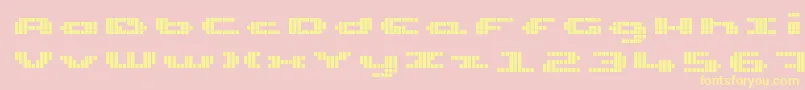 UpTinyLcdFour Font – Yellow Fonts on Pink Background