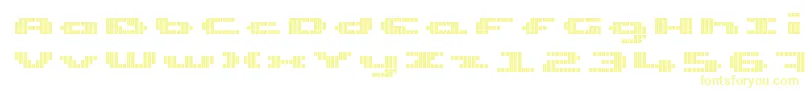 UpTinyLcdFour Font – Yellow Fonts on White Background