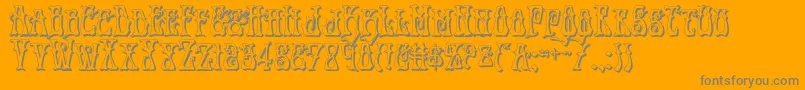 Instantzen3D-Schriftart – Graue Schriften auf orangefarbenem Hintergrund