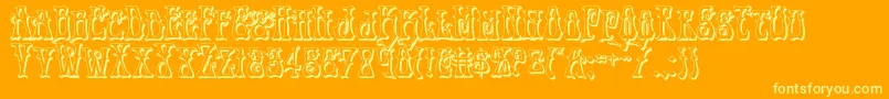 Instantzen3D-Schriftart – Gelbe Schriften auf orangefarbenem Hintergrund