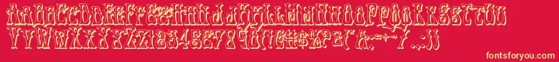 Instantzen3D Font – Yellow Fonts on Red Background