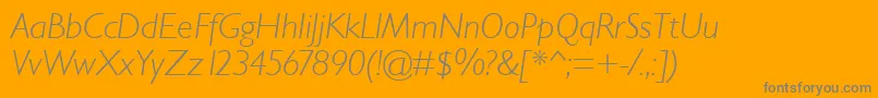 GarrisonLightSansItalic Font – Gray Fonts on Orange Background
