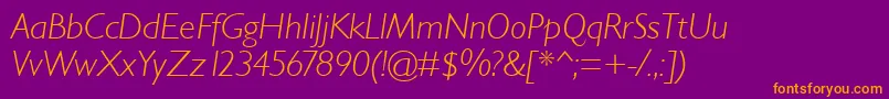 GarrisonLightSansItalic Font – Orange Fonts on Purple Background