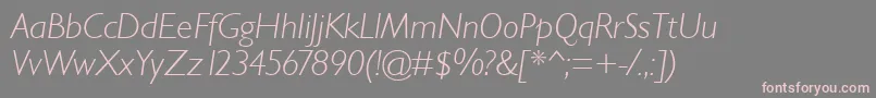 GarrisonLightSansItalic Font – Pink Fonts on Gray Background