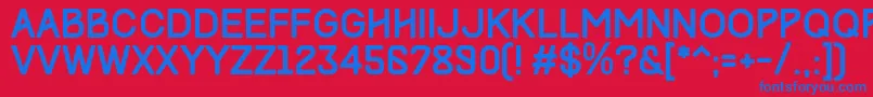 Weitere Informationen zur Track-Schriftart Track-Schriftart – Blaue Schriften auf rotem Hintergrund