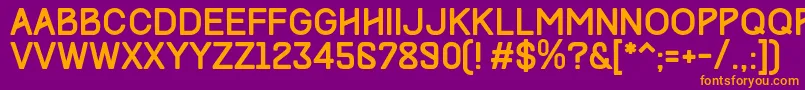Track Font – Orange Fonts on Purple Background