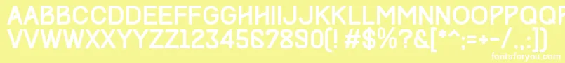 Czcionka Track – białe czcionki na żółtym tle