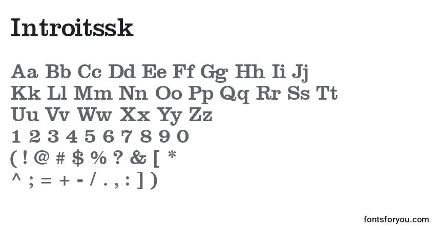 Schriftart Introitssk – Alphabet, Zahlen, spezielle Symbole