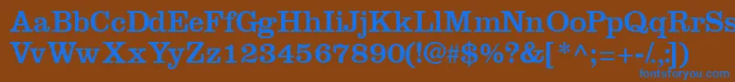 フォントIntroitssk – 茶色の背景に青い文字