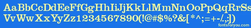 Introitssk Font – Yellow Fonts on Blue Background