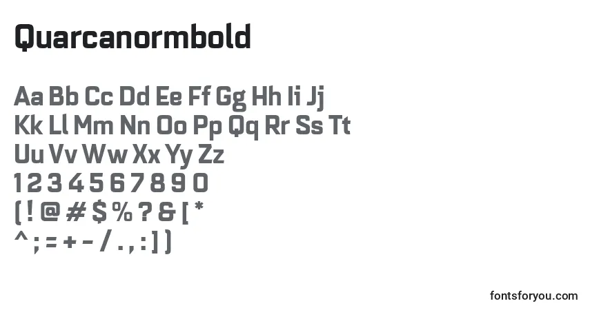 A fonte Quarcanormbold – alfabeto, números, caracteres especiais