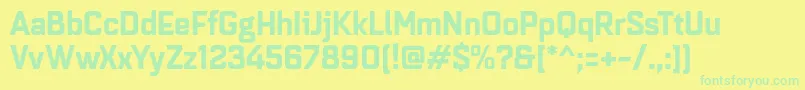 Quarcanormbold Font – Green Fonts on Yellow Background