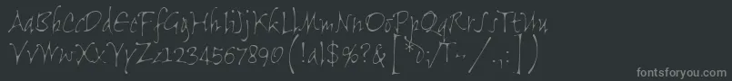 フォントFlightLetPlain.1.0 – 黒い背景に灰色の文字