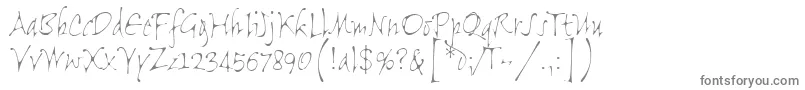 フォントFlightLetPlain.1.0 – 白い背景に灰色の文字