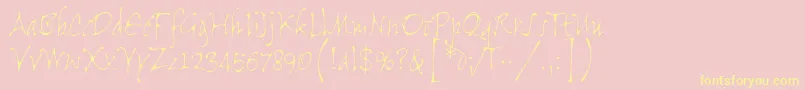 FlightLetPlain.1.0 Font – Yellow Fonts on Pink Background