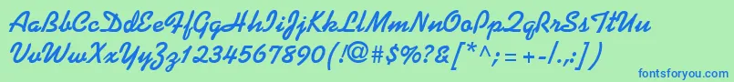 Шрифт Daddario1 – синие шрифты на зелёном фоне