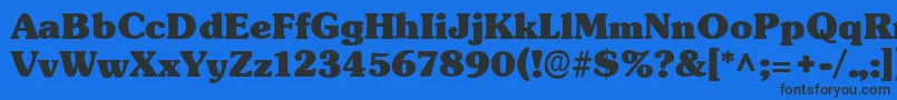 Fonte TypographersubwayBlack – fontes pretas em um fundo azul