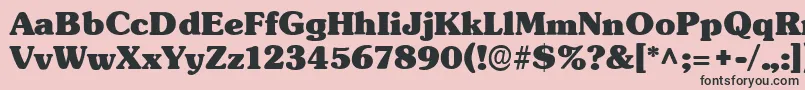 Fonte TypographersubwayBlack – fontes pretas em um fundo rosa