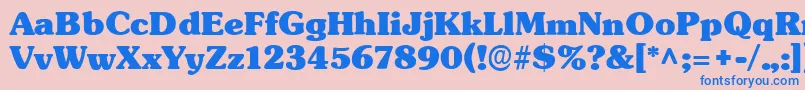TypographersubwayBlack-Schriftart – Blaue Schriften auf rosa Hintergrund