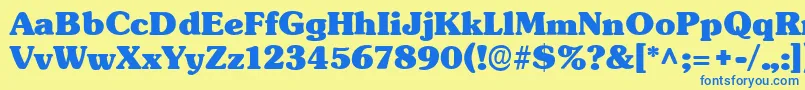 fuente TypographersubwayBlack – Fuentes Azules Sobre Fondo Amarillo