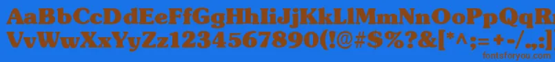 TypographersubwayBlack Font – Brown Fonts on Blue Background