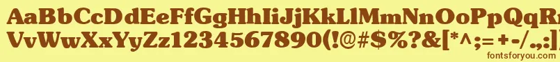 TypographersubwayBlack Font – Brown Fonts on Yellow Background