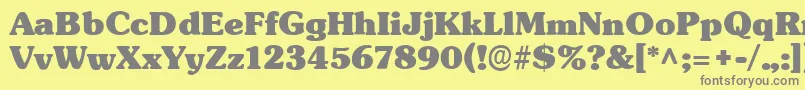 Czcionka TypographersubwayBlack – szare czcionki na żółtym tle