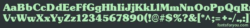 TypographersubwayBlack-Schriftart – Grüne Schriften auf schwarzem Hintergrund