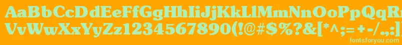 Czcionka TypographersubwayBlack – zielone czcionki na pomarańczowym tle