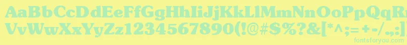 TypographersubwayBlack-Schriftart – Grüne Schriften auf gelbem Hintergrund