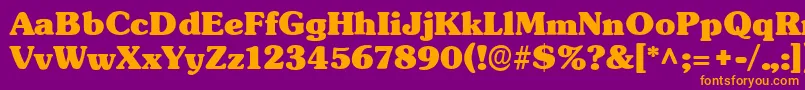 フォントTypographersubwayBlack – 紫色の背景にオレンジのフォント