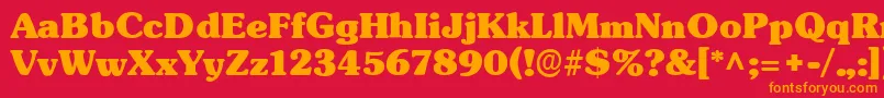 フォントTypographersubwayBlack – 赤い背景にオレンジの文字