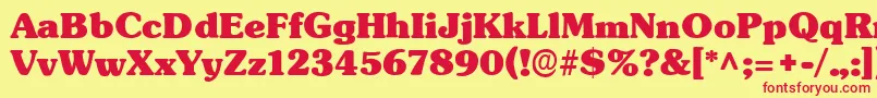 Czcionka TypographersubwayBlack – czerwone czcionki na żółtym tle