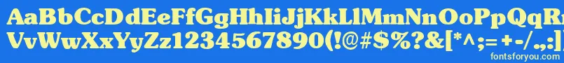 Fonte TypographersubwayBlack – fontes amarelas em um fundo azul