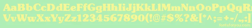 TypographersubwayBlack Font – Yellow Fonts on Green Background