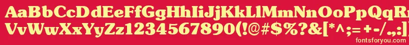 TypographersubwayBlack Font – Yellow Fonts on Red Background